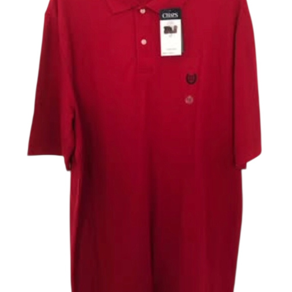 Chaps Red Men's Polo Shirt NWT 100% Cotton Large Tall Casual Athletic Golf
